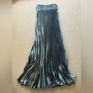 Anthropologie metallic pleated midi skirt